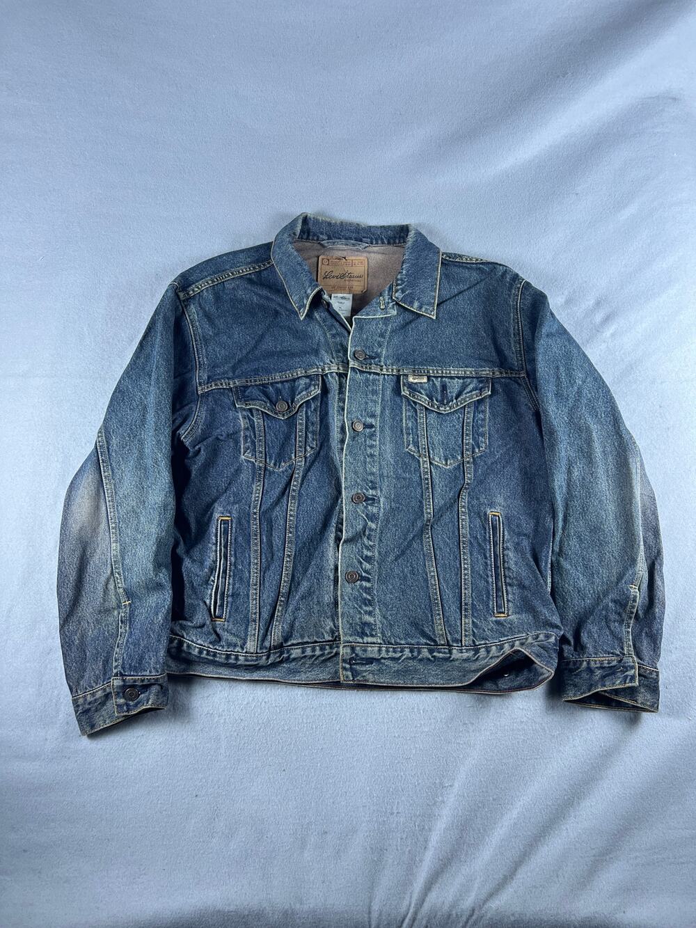 Levi Strauss Signature Denim Jacket Mens XL Blue Medium Wash Trucker Classic